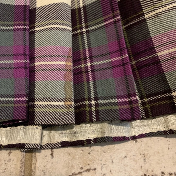 Vintage 70s Aljean of Canada Pure Virgin Wool Plaid Pleated Midi Skirt Size 10 - Picture 6 of 6